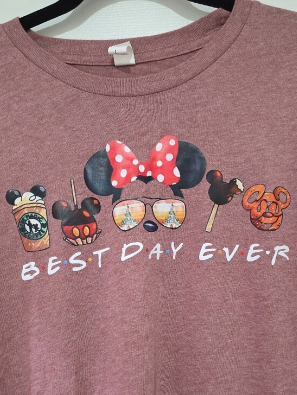Adult 'Best Day Ever' Minnie Graphic Tee - Mauve Pink